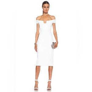Cushnie Et Ochs Neoprene Off-the-Shoulder Dress, White - Size 6